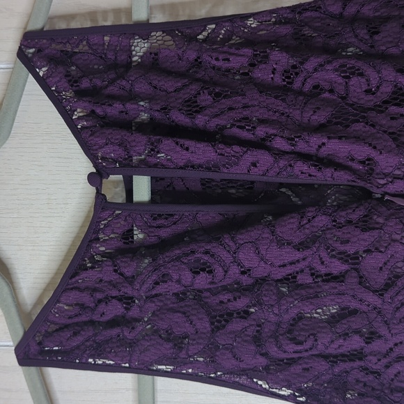 Adrianna Papell purple sleeveless maxi lace bodice formal dress sz 2 - Picture 11 of 13
